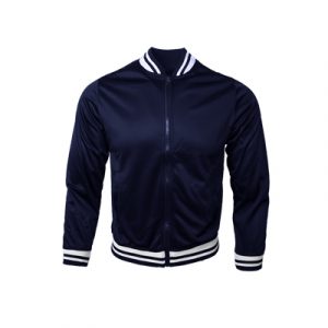 Dark Blue Mid Gloss Jacket With White Line
