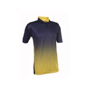 Navy And Yellow Gradient Polo Shirt Printing Singapore