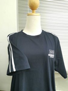 2 Stripes On Sleeves With Embroidery Custom T Shirt Printing Singapore
