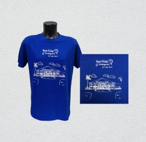 Royal Blue Cotton RN Shirt with silkscreen printing