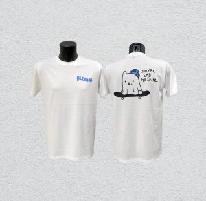 White Cotton RN Shirt with silkscreen printing