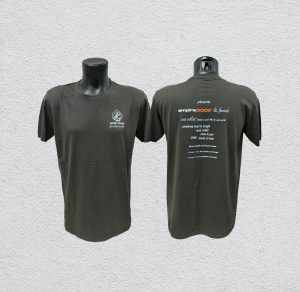 Charcoal Cotton RN Shirt with silkscreen printing