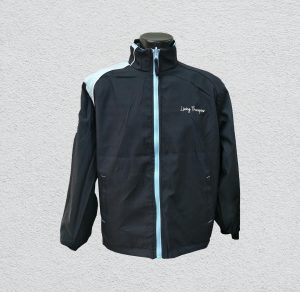 Light Blue, Black Reversible Windbreaker with embroidery