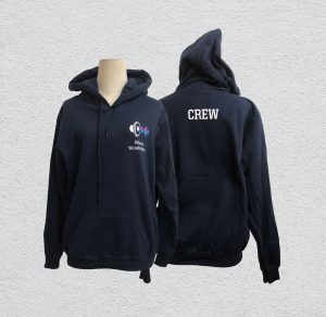 Navy Hoodie with heat transfer A6, A5