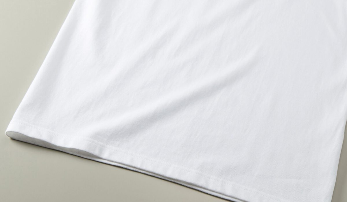 close up organic cotton bottom hem cotton organic hem