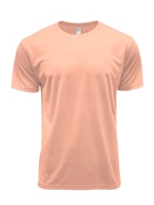A peach coloured pindot round neck t-shirt