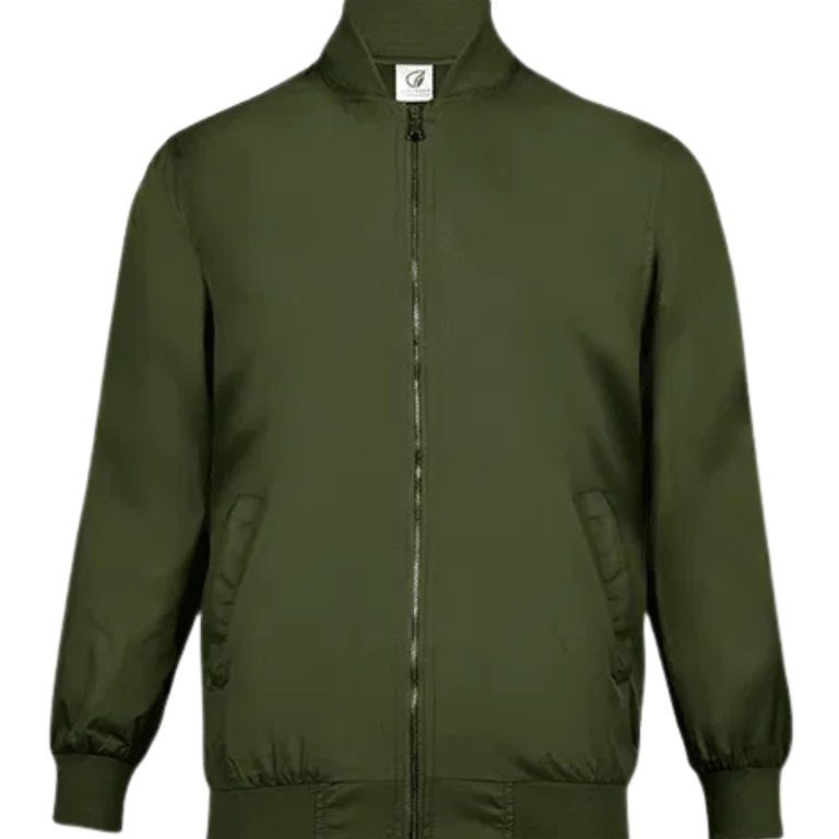 bomber jacket in the colour dark green