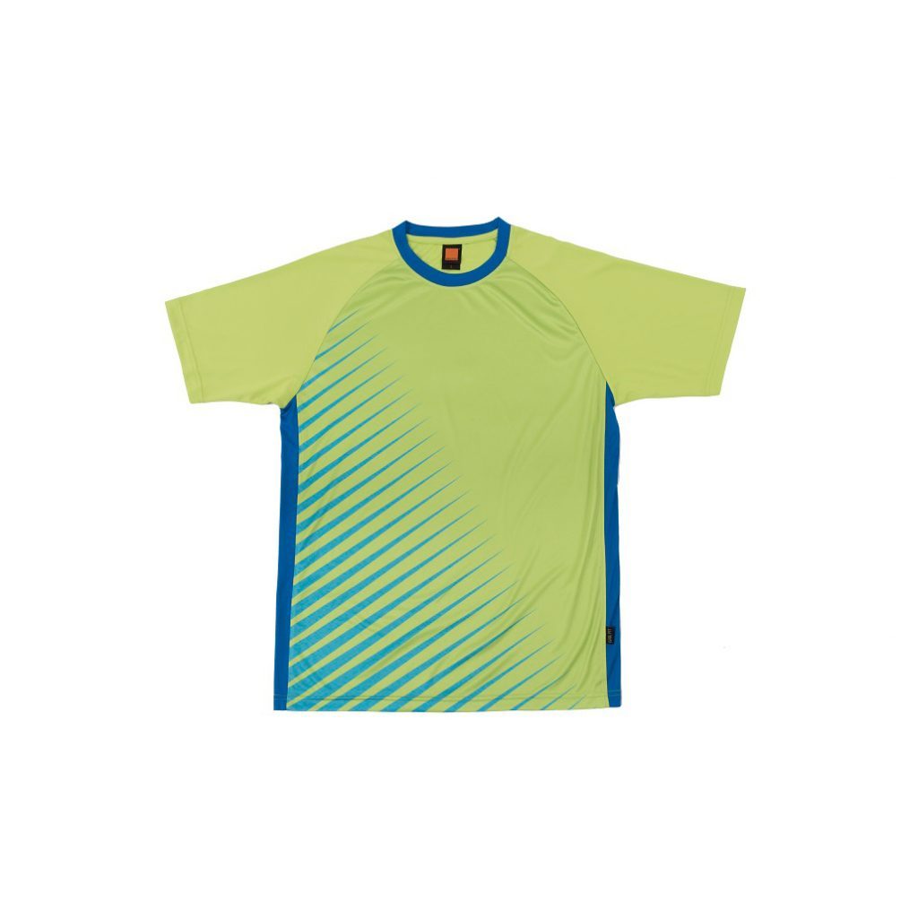 Lime Green Sports Custom Jersey With Blue Accents