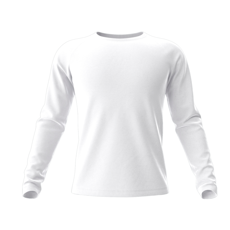 Image showcasing a white long-sleeved shirt